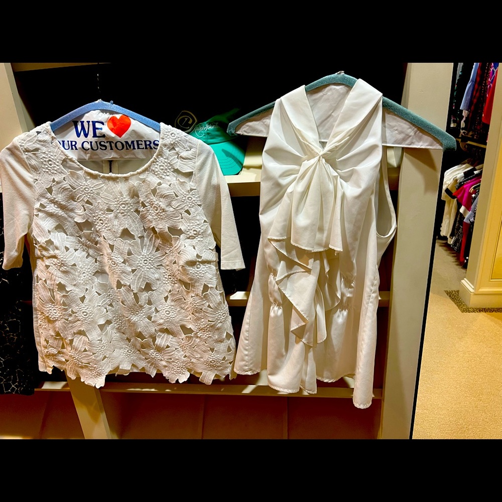 Blouses by Equipment, Slate, BCBG & other department store designers. $50 each.